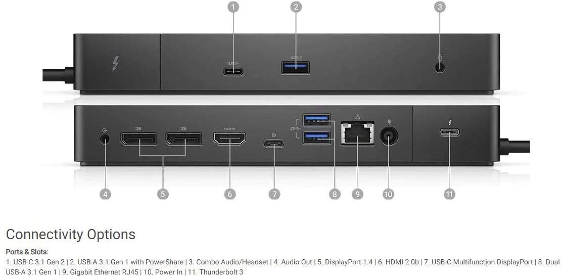 Dell WD19TB Thunderbolt Docking Station for Macbook and Windows With 180W Adapter (Good Condition) — photo 2