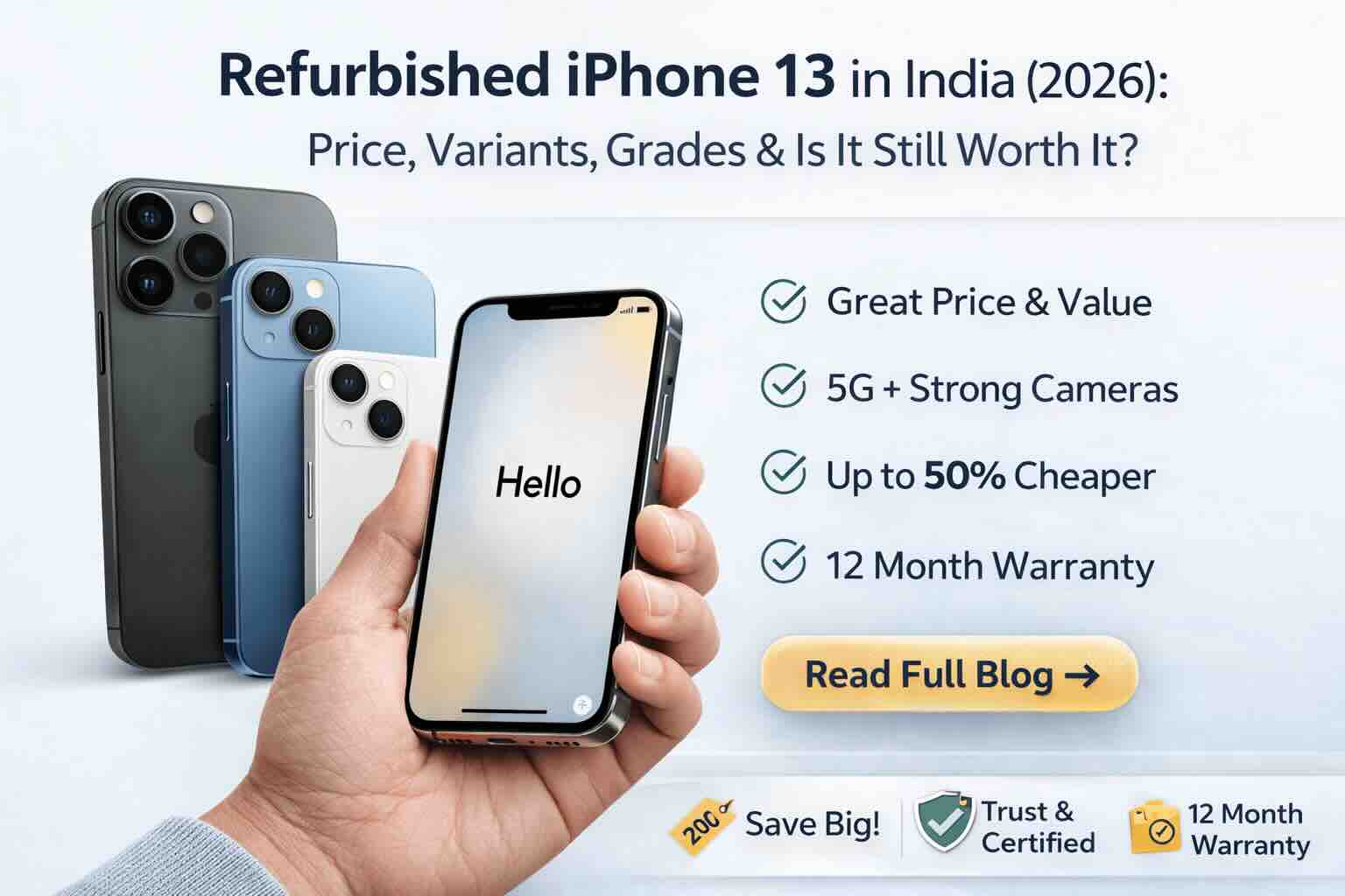 Refurbished iPhone 13 in India: Price, Battery, Grades & Warranty