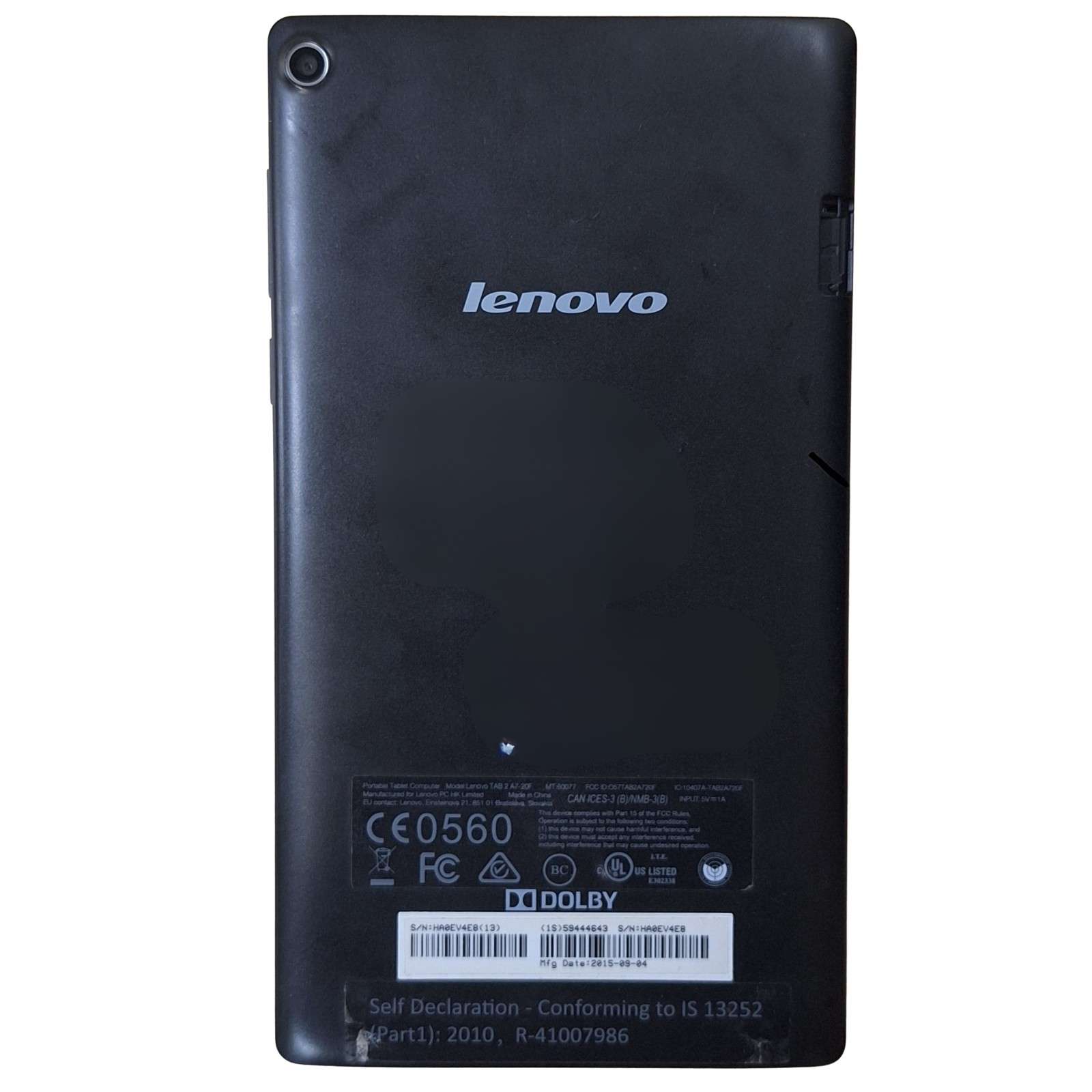 Used Lenovo Tab 2 A7-20F (Wi Fi) 7" 8GB 1GB RAM Black Tablet — photo 2