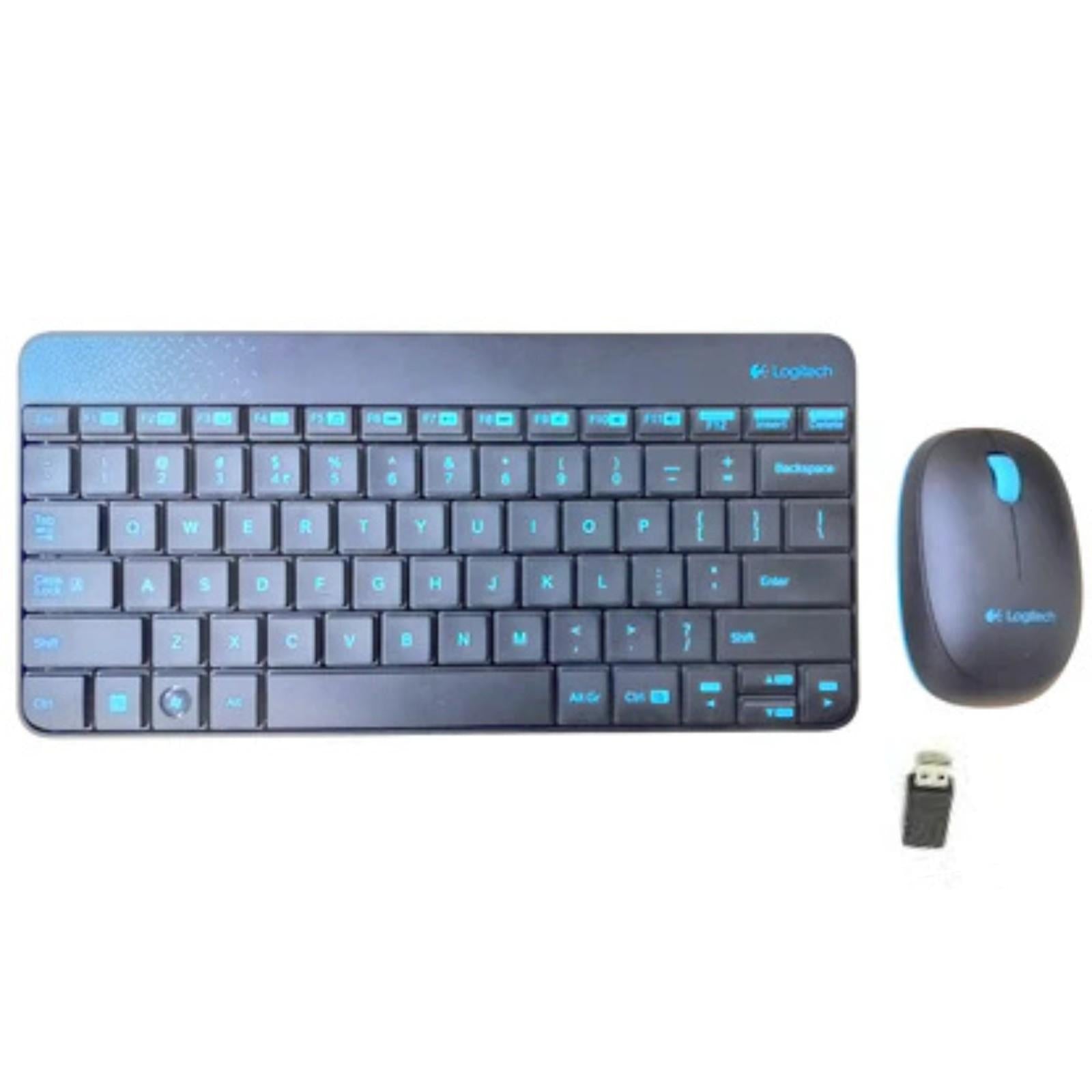 Used Logitech MK240 Combo Wireless Keyboard and Mouse Blue