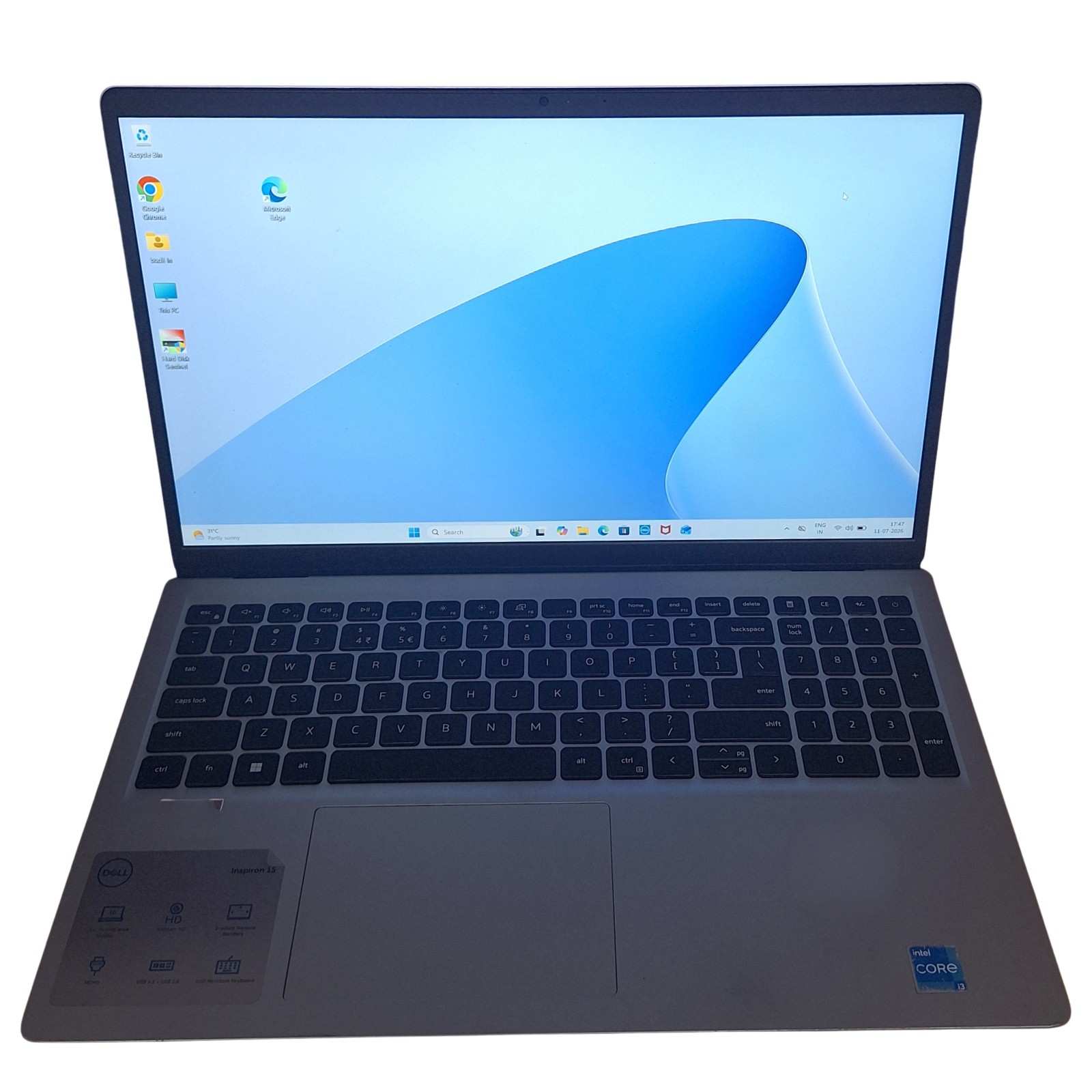 Dell Inspiron 15 3530 15.6" Intel Core i3 13th Gen 512GB SSD 8GB RAM Silver Laptop (Good Condition)